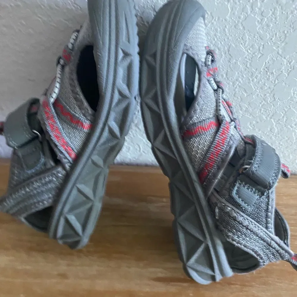 Pre-owned OshKosh B'gosh Vibrant Gray Kids Sandals Closed Toe Size 12 12T